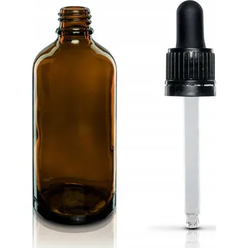 Láhev SKLENĚNÁ LÁHEV s PIPETOU KAPÁTKEM ČERNÁ 100ml
