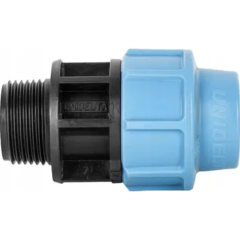 Vodovodní potrubí Instalační spojka VNĚJŠÍ ZÁVIT PE PN16 63x2MM