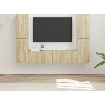 Obývací stěna vidaXL Sestava TV skříněk 6 pcs Sonoma dub kompozitní dřevo [3409107]