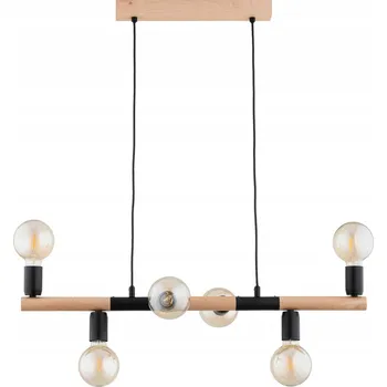 Alfa LIDO Závěsné svítidlo skandinávské 6xE27 dřevo/černá 15W