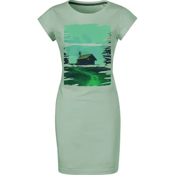 Dámské šaty Bavlněné letní šaty Chata v přírodě Velikost: S, Barva: Sage
