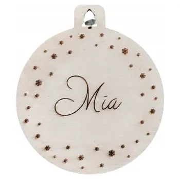 Vánoční dekorace Personalizovaná dřevěná vánoční koule se jménem, vánoční koule s gravírováním jménem - DOMEČEK