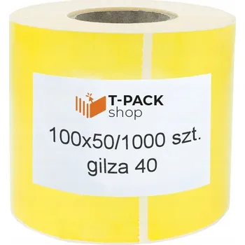 Speciální papír Termo etikety 100x50 mm 1000 ks Žluté matné - Návin 40 mm