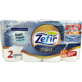 Toaletní papíry Suchý toaletní papír bez vůně Zefir 8 ks