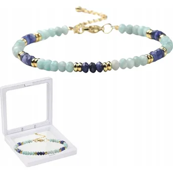 Náramek Náramek s Efektními Koralików Miętowo-Granatowych 18+5 cm
