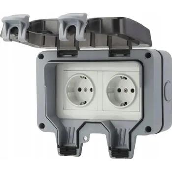 Elektrická zásuvka VENKOVNÍ VODOTĚSNÁ ZÁSUVKA IP66 PRO ZAHRADU/GARÁŽ - ODOLNÁ