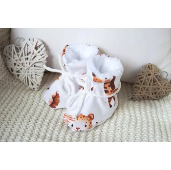 Kojenecké oblečení AMÁLKA Zateplené bačkůrky pro miminko, zvířátka safari Velikost: 68-80