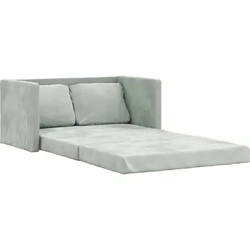 Pohovka Rozkládací podlahová pohovka 2v1 světle šedá 122 x 70 x 55 cm