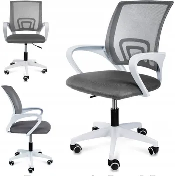 Dětská OTOČNÁ židle k psacímu stolu kancelářská židle Šedo-Bílá