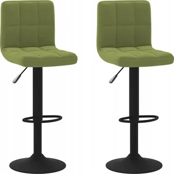 Barová židle Světle zelené barové židle sametové s nastavitelnou výškou 40x47x(90-111) cm