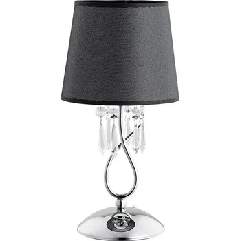 Lampička Stolní lampička noční s stínidlem Baron Alfa E14 chrom