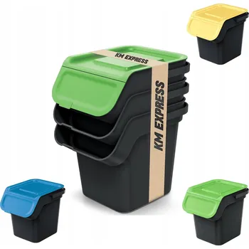 Odpadkový koš KOŠE NA TŘÍDĚNÍ ODPADU S FILTREM 3 x 20L SADA 3 KOMOR