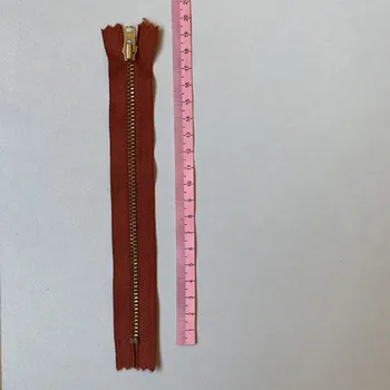 Zip Zip YKK, oranžovohnědý 18CM