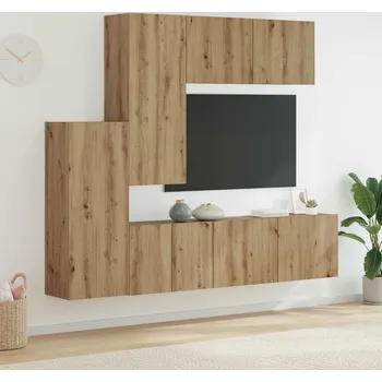 Obývací stěna vidaXL Nástěnná skříňka na TV 5 pcs Artisanový dub kompozitní dřevo [3402777]