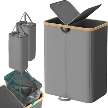 Koš na prádlo KOŠ NA PRÁDLO VELKÝ S 2 PŘIHRÁDKAMI 150L