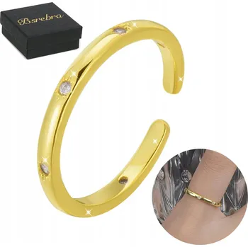 Prsten Zlatý Prstýnek ze stříbra 925 se zirkony, nastavitelný Stříbro prsten