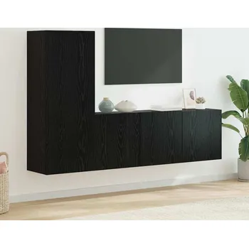 Obývací stěna vidaXL Nástěnná skříňka na TV 5 pcs Černý dub kompozitní dřevo [3402769]