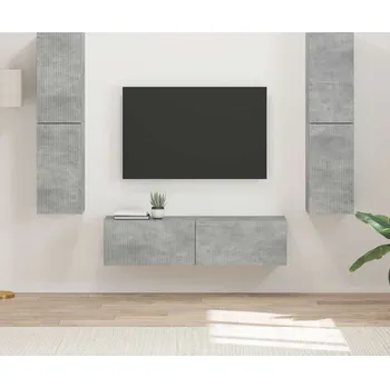 Obývací stěna vidaXL Sestava TV skříněk 6 pcs Betonově šedá kompozitní dřevo [3409126]