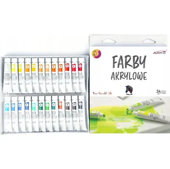 Výtvarná barva Akrylové barvy v tubách 24 barev 12 ml Aliga FTM4544