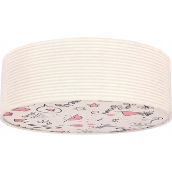 KIDDY stropní svítidlo 38 cm bílá 2x40W E27 stínidlo pruhy béžové