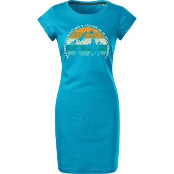 Dámské šaty Bavlněné letní šaty Čas v přírodě Velikost: S, Barva: Tyrkysová