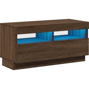 Televizní stolek TV stolek LED 80x35x40 cm hnědý dekor dřeva