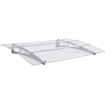 vidaXL Stříška na dveře stříbrná a průhledná 150x90 cm PET