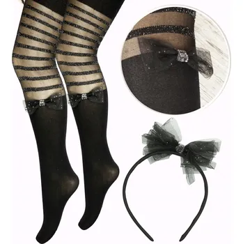 Dětské punčocháče Lilly Bling černé bavlna velikost 110