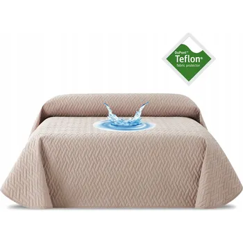 Přehoz na lůžko Přehoz na postel Belmarti polyester 270 cm x 200 cm béžový