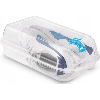 Úložný box NÁDOBA NA BOTY plastová PRŮHLEDNÝ BOTA Tadar 31,5x18,5x11 modrá