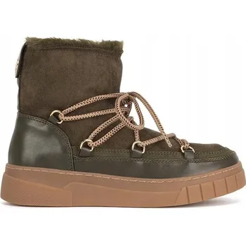 Dámská obuv Kotníkové Boty Vysoké zelené sněhule Zimní boty Teplé 37