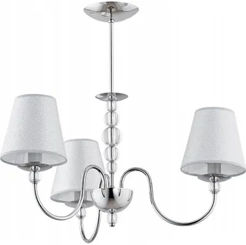Stropní svítidlo lustr stříbrný chrom glamour se stínidly 3 x E14