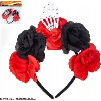 Čelenka Květinová Čelenka s červenými růžemi na Halloween