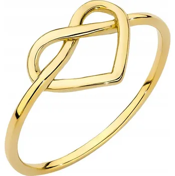 Prsten ZLATÝ PRSTÝNEK 585 Propletené srdce a nekonečno vel. 21