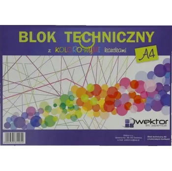 Technický blok s barevnými papíry A4 Wektor