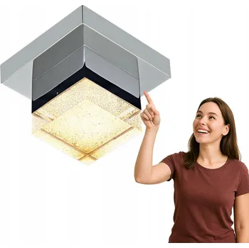 Stropní Svítidlo čtvercový Italux 14 x 14 cm stříbrný