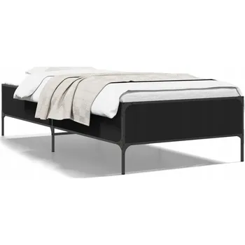 Postel Rám postele 193 x 93 x 44 cm, černá, dřevěný materiál, kov
