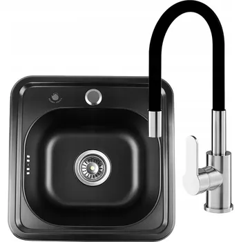 Nerezový dřez Jednokomorový dřez Silesia Emalia polystyren černý