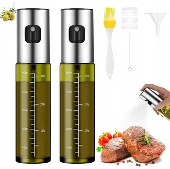 Nádoba na olej a ocet Rozprašovač na OLEJ Olivový atomizér SKLO NEREZOVÁ OCEL dávkovač ve spreji
