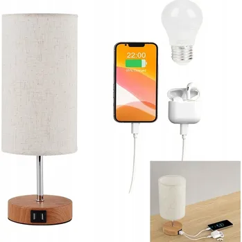 Lampička Stolní lampička dotyková USB A C Jayencer, odstíny hnědé a béžové