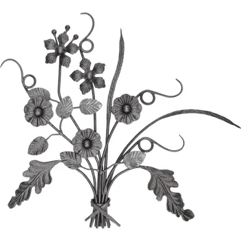 Zábradlí kytice květin 3308 - kovaný polotovar, kytice květů 470 x 410 mm, tl. 6 mm, odlitek
