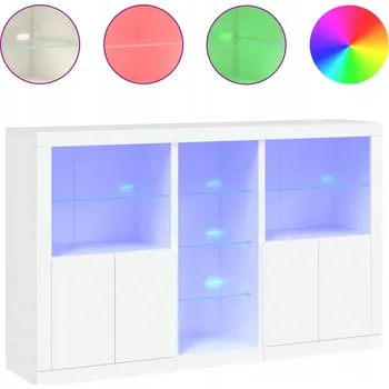 Komoda Bílá komoda s RGB LED osvětlením, 162 x 37 x 100 cm