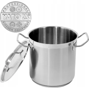 Hrnec YATO VYSOKÝ HRNEC INDUKCE PLYN NEREZOVÁ OCEL 20X20CM 6,3L S POKLICÍ INOX