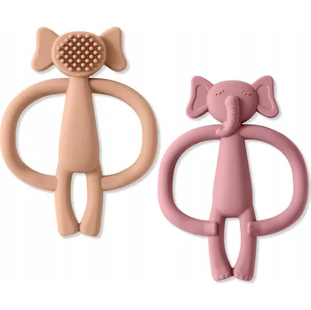 GRYZAKI PRO MIMINKA NA PROŘEZÁVÁNÍ ZOUBKŮ MASÍRUJÍ BOLAVÉ DÁSNĚ SLON BEZ BPA