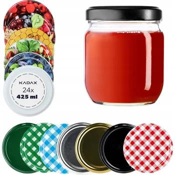 Sklenice 24x zavařovací sklenice 425 ml sklenice na zavařeniny šroubovací víčka fi82