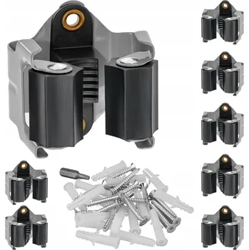 Věšák 8x DRŽÁK NA ZEĎ VĚŠÁK NA KOŠTĚ MOP GRÁBĚ NÁŘADÍ ORGANIZÉR SADA