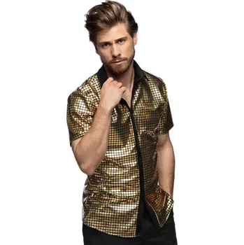 Karnevalový kostým Zlatá košile Disco velikost XXL