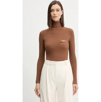 Dámský svetr Svetr s přídavkem hedvábí Elisabetta Franchi MK11B56E2 hnědá 88X, vel. 34