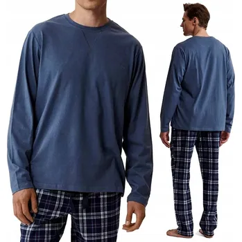 Pánské pyžamo Pánské pyžamo dlouhé 100% Bavlna Pyžamový komplet ATLANTIC NMP-393 - M