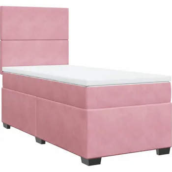 Postel Kontinentální postel s nastavitelným čelem, růžová, 190 x 90 x 140,5/150 cm